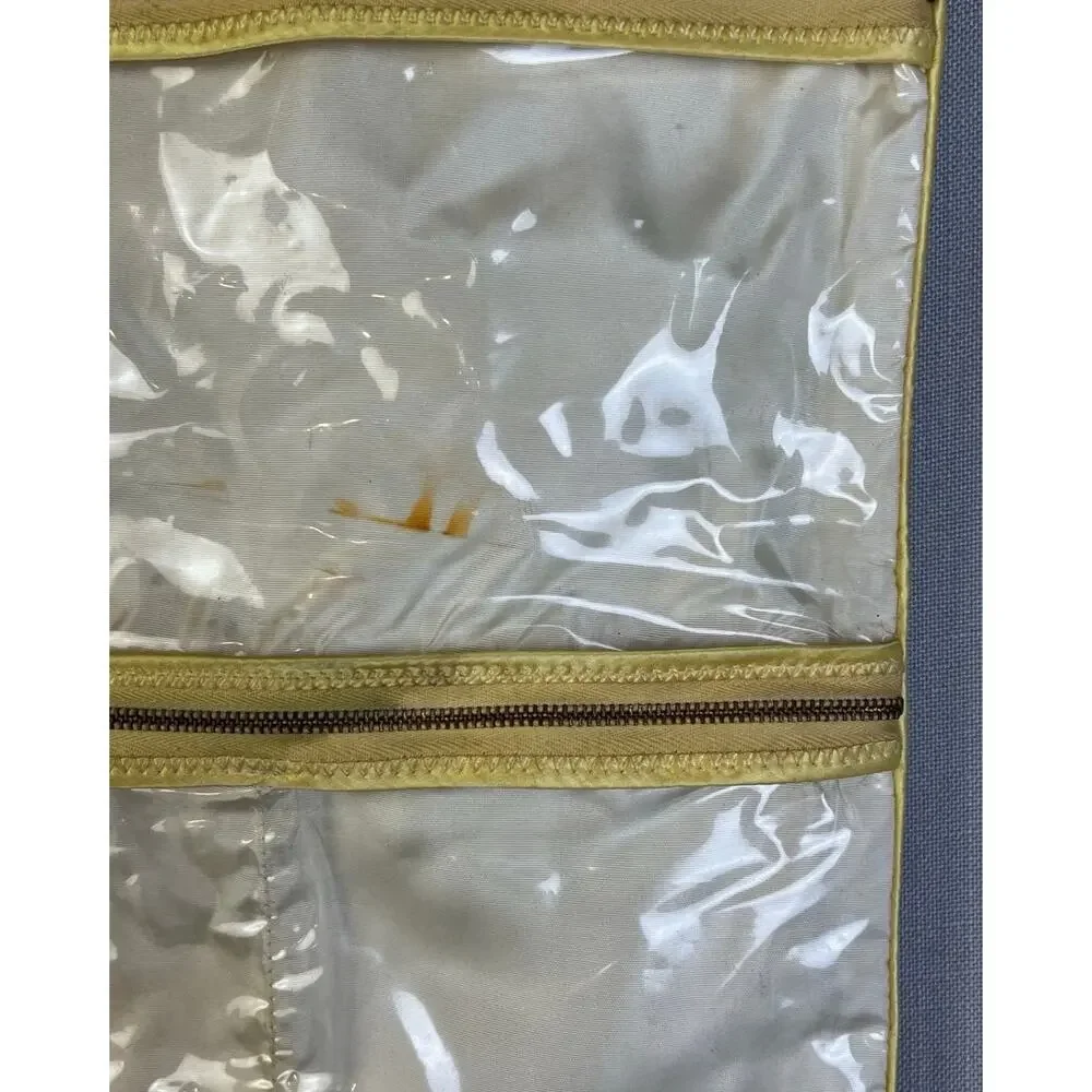 VIntage Travel Jewely Case Storage Floral Fold Up Hanger Top Zippered Pockets
